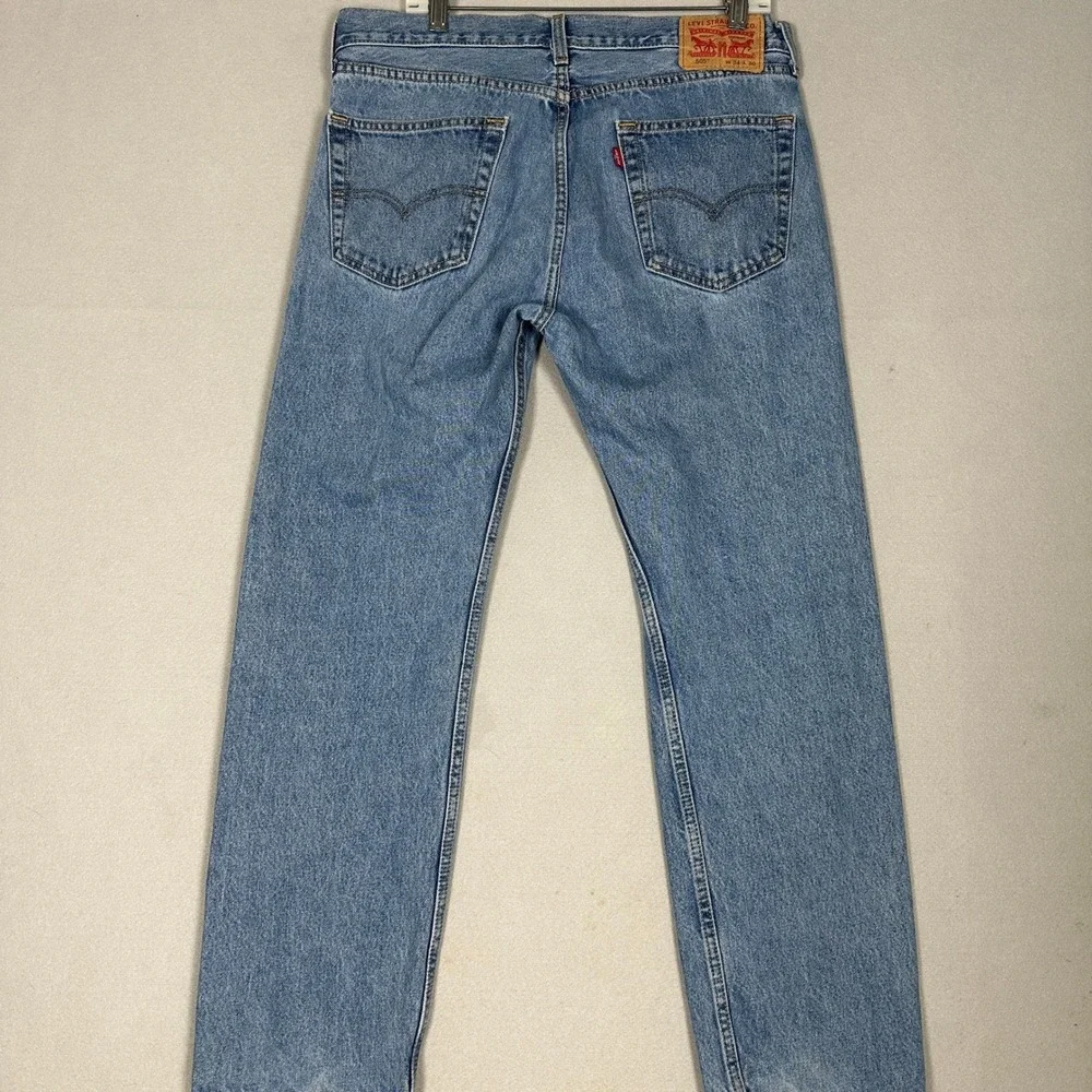 Levis 505 Jeans Mens 34X30 Blue Regular Fit Straight Leg 5-Pocket Denim Pants